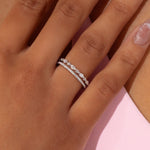 3.6mm Tori Double Band Rings Princess Bride Diamonds 