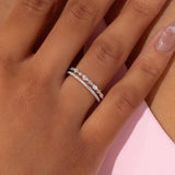 3.6mm Tori Double Band Rings Princess Bride Diamonds 