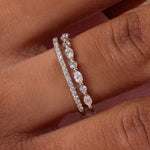 3.6mm Tori Double Band Rings Princess Bride Diamonds 