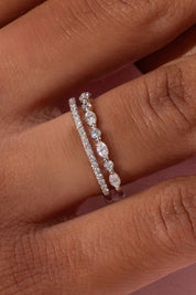 3.6mm Tori Double Band Rings Princess Bride Diamonds 