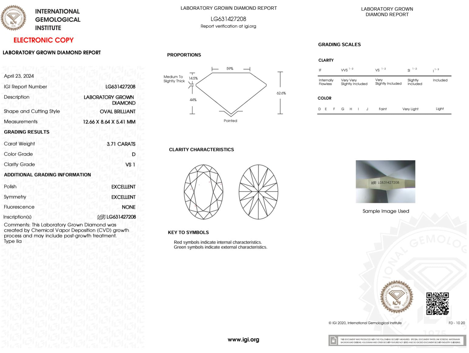 3.71 Carat D-VS1 Oval Lab Grown Diamond - IGI (#49887) Loose Diamond Princess Bride Diamonds 