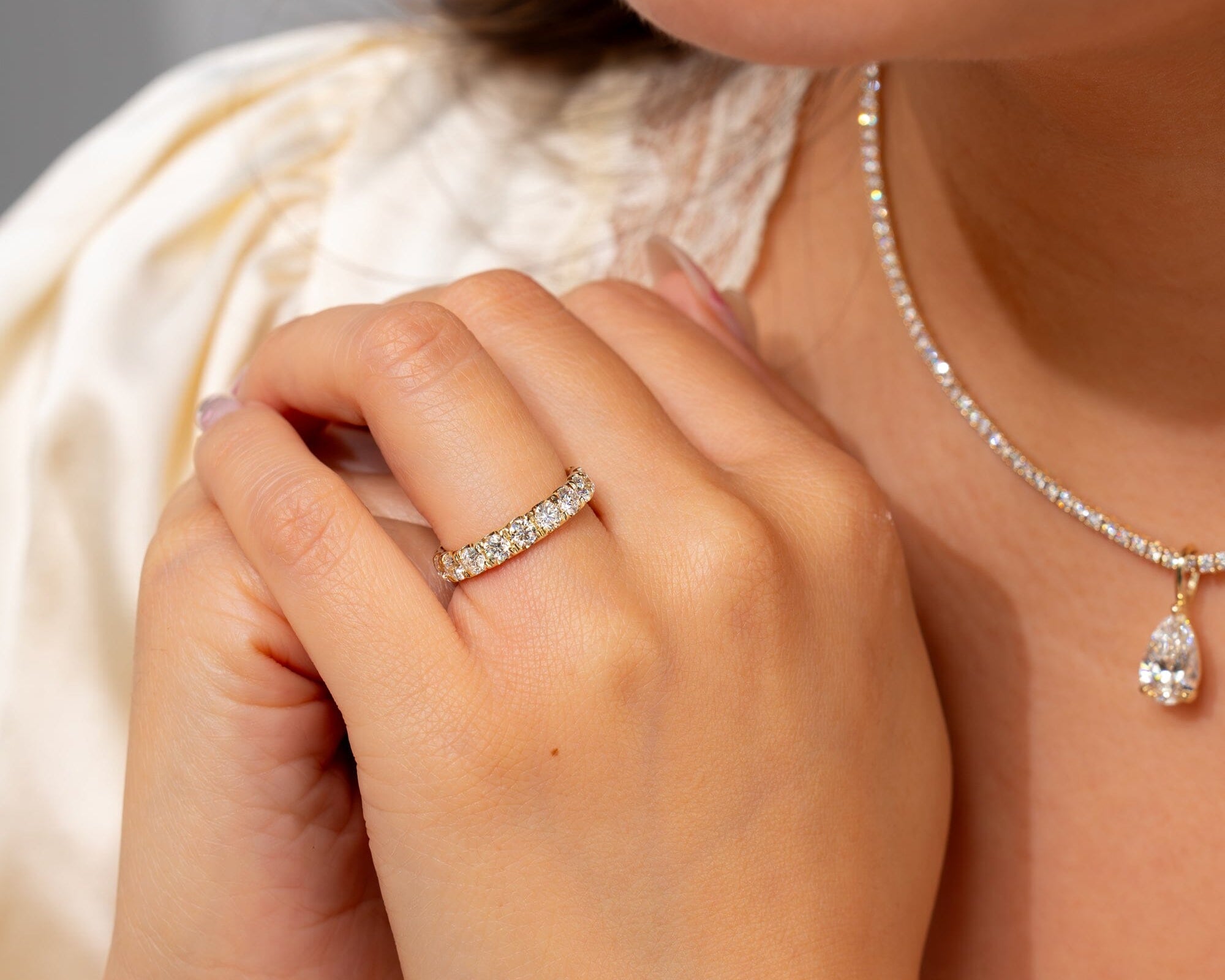 3.8mm Core Pavé Lab Diamond Ring Rings Princess Bride Diamonds 