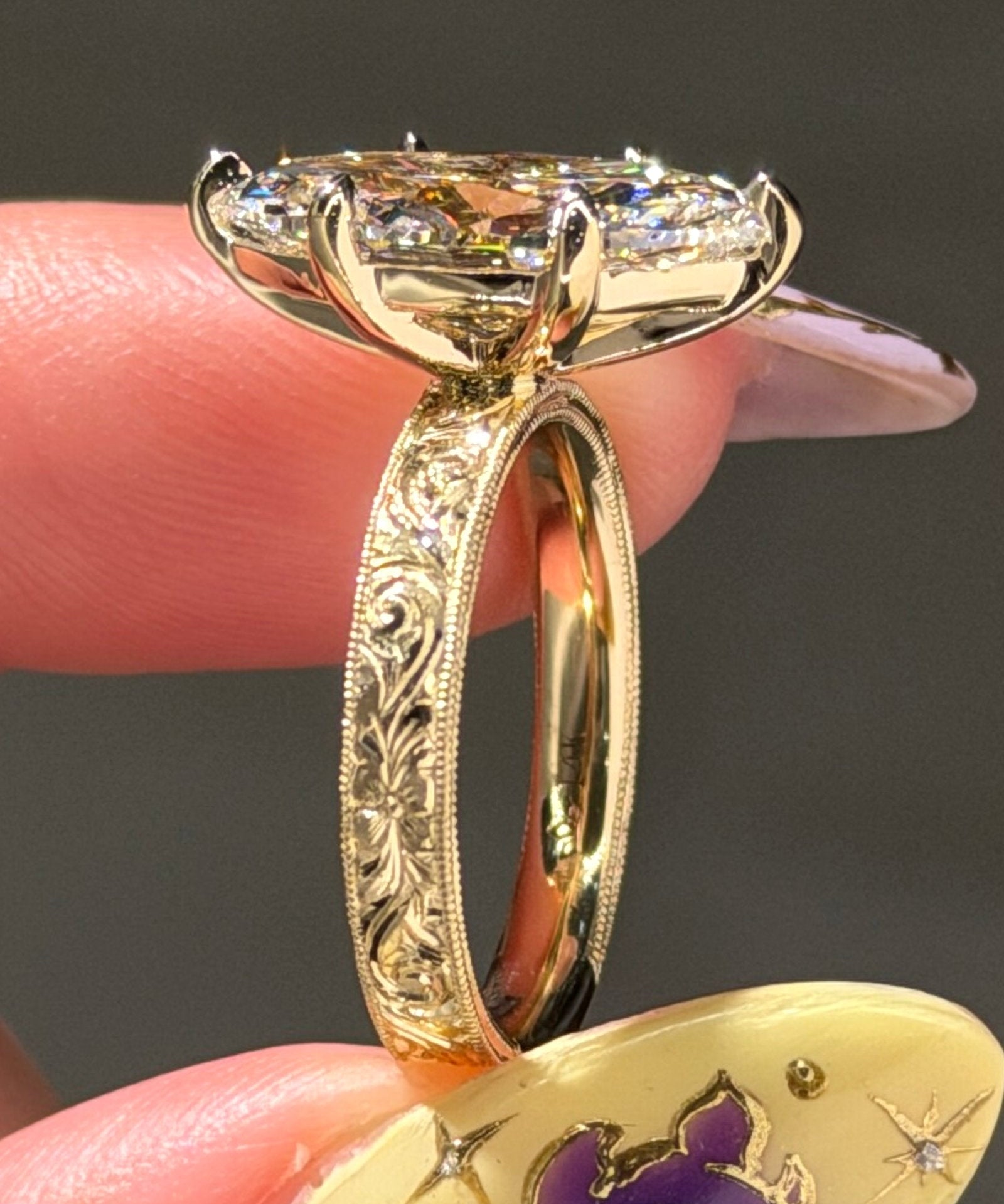 3.91ct D-VVS1 Marquise Lab Diamond Kai - PBD Engagement Rings