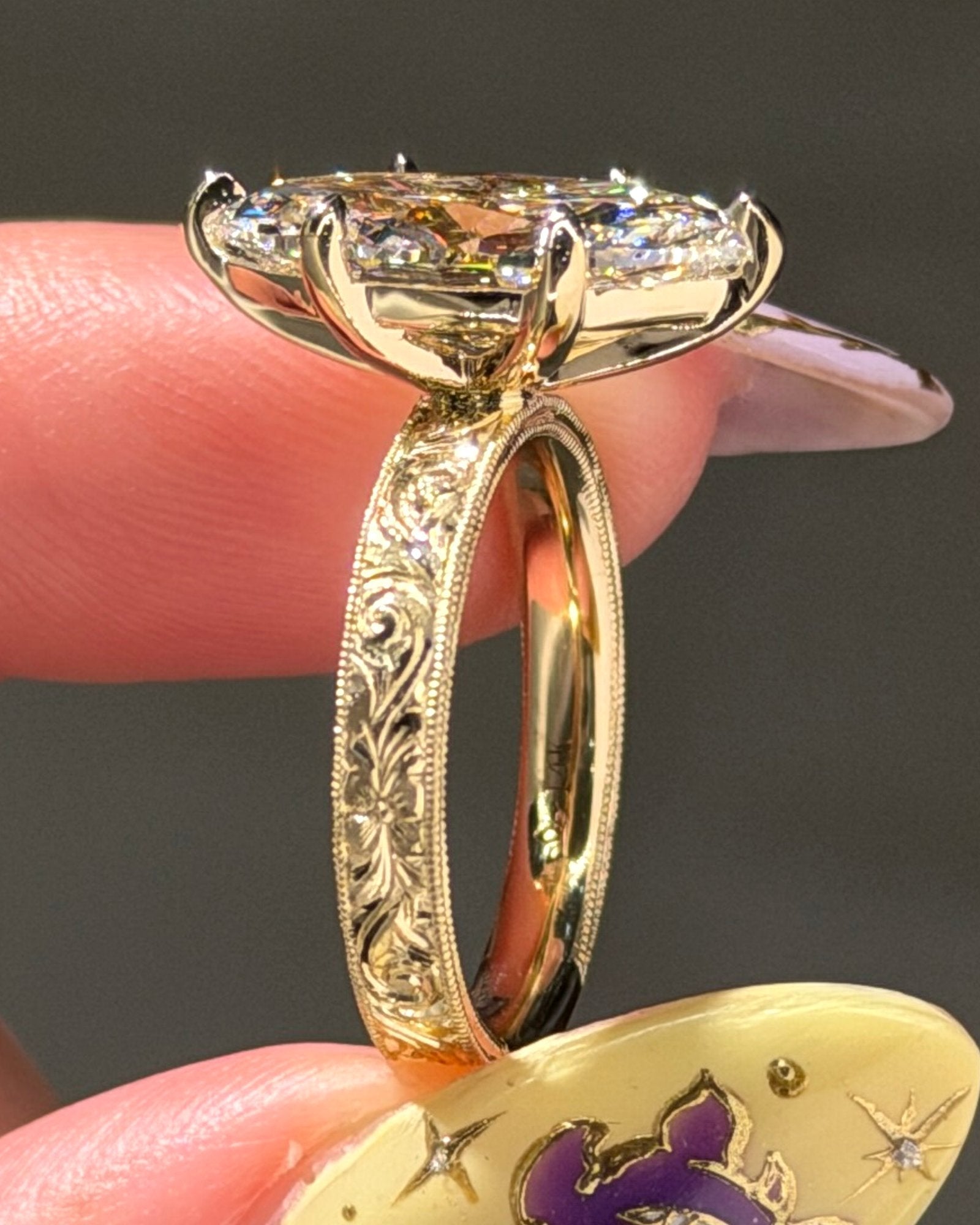3.91ct D-VVS1 Marquise Lab Diamond Kai - PBD Engagement Rings