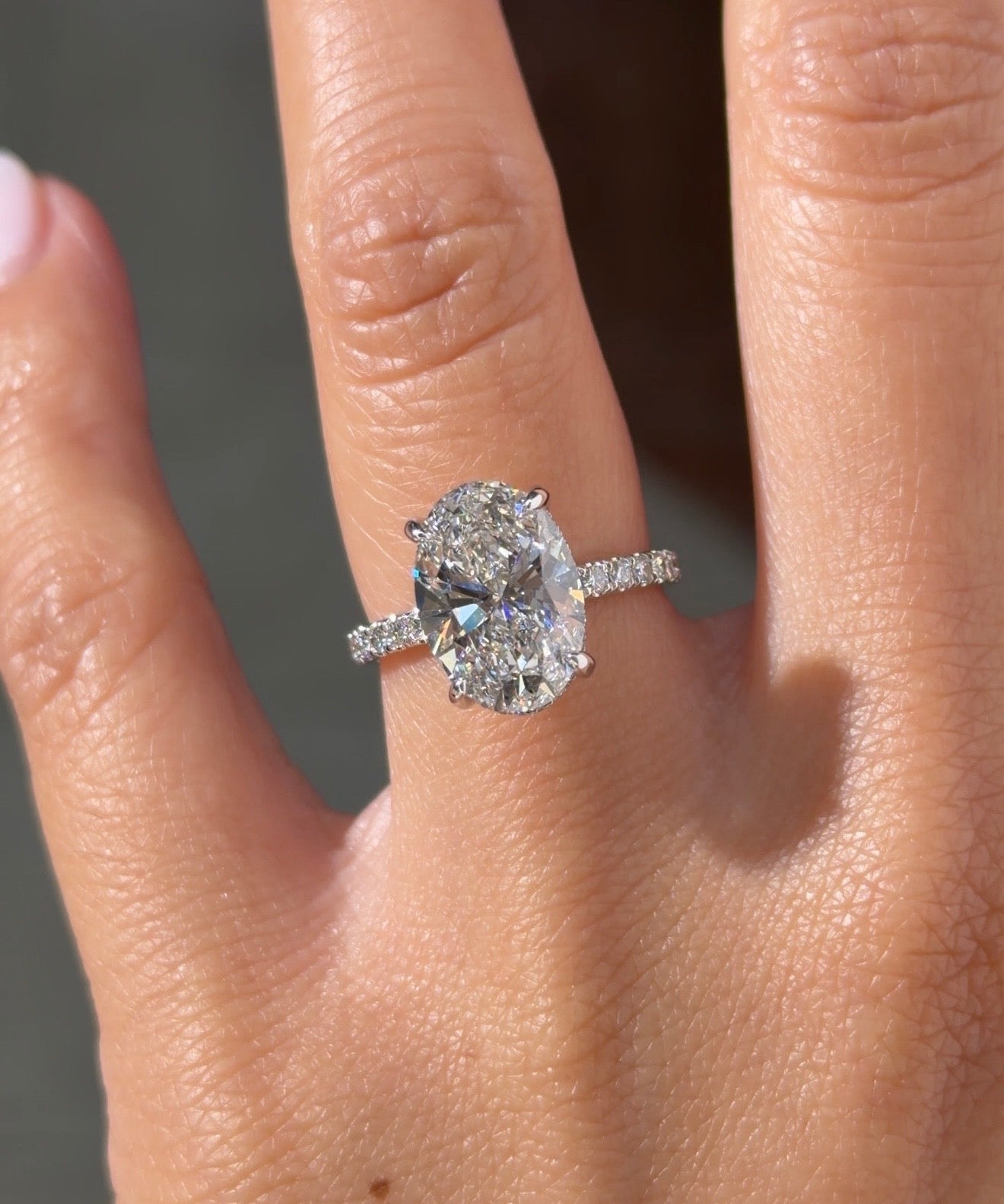 3.93ct E - VS1 Oval Lab Diamond Kayla - PBD Engagement Rings