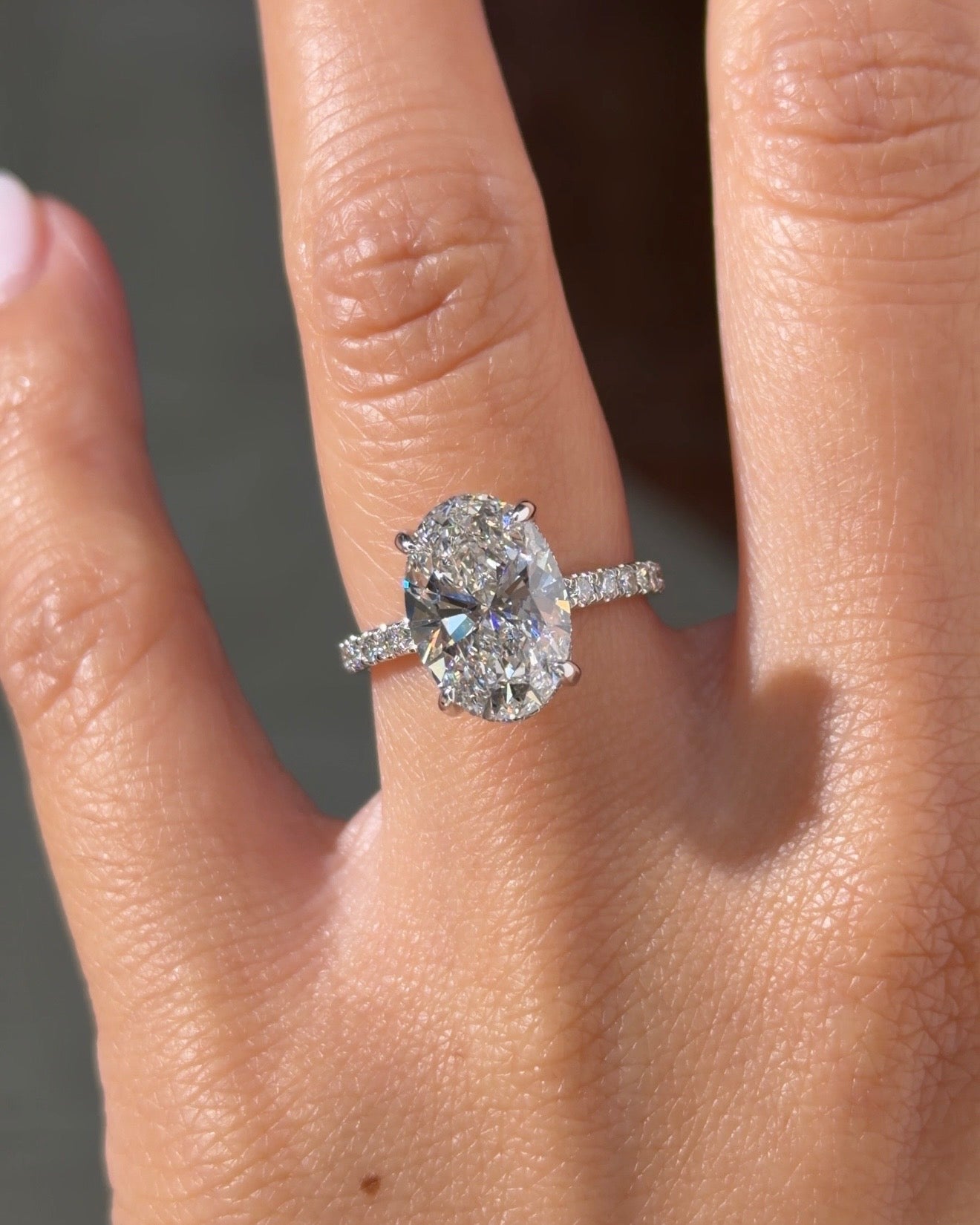 3.93ct E - VS1 Oval Lab Diamond Kayla - PBD Engagement Rings