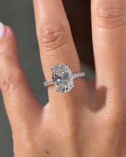 3.93ct E - VS1 Oval Lab Diamond Kayla - PBD Engagement Rings