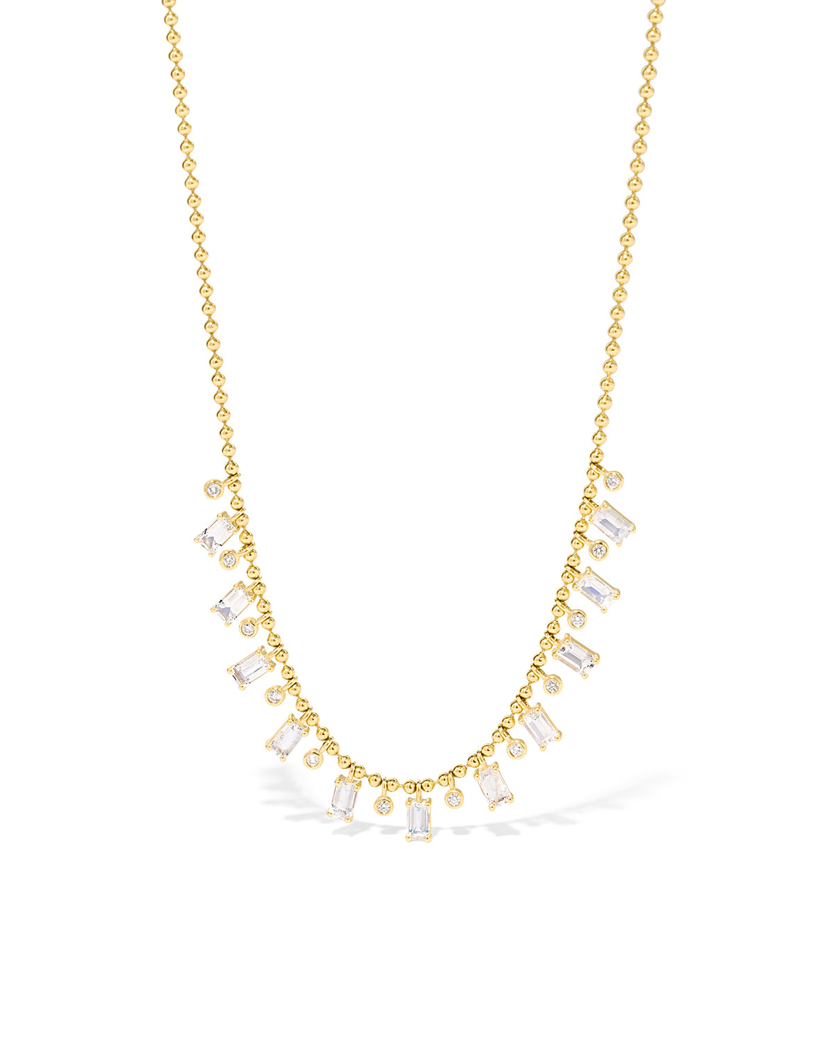 Moonstone and Diamond Drip Necklace