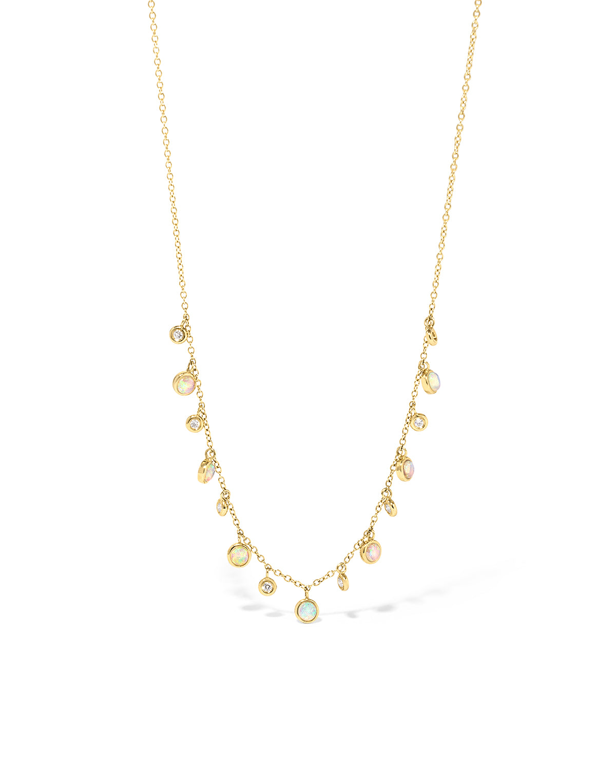 Opal & Diamond Drip Necklace