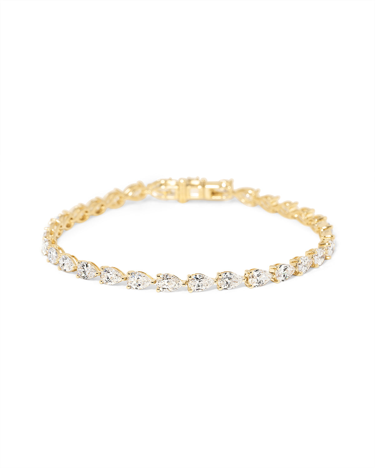 Pear Tennis Bracelet Yellow Gold