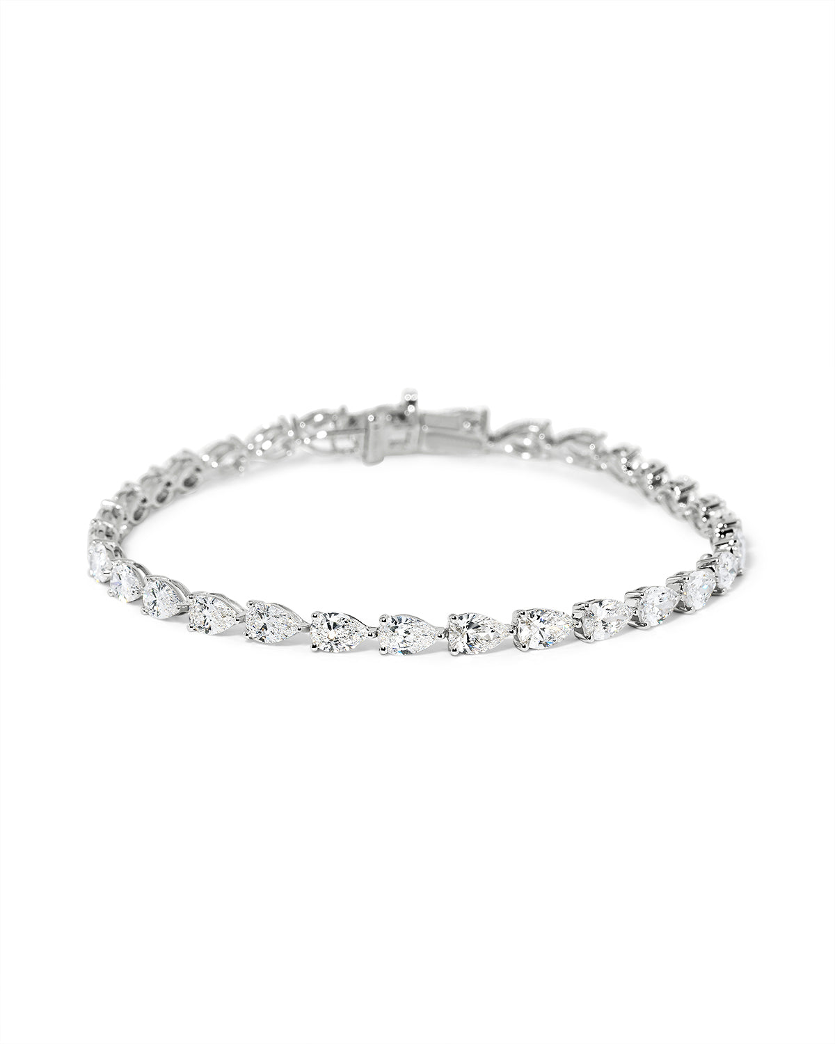 Pear Tennis Bracelet White Gold