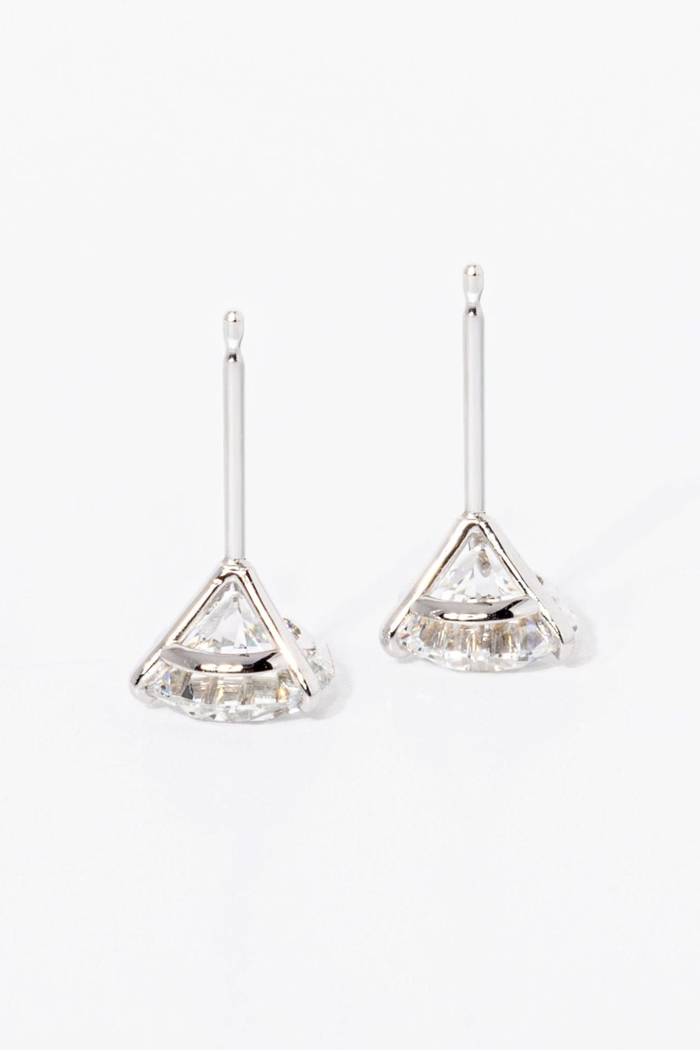 3ct Core Round Lab Diamond Martini Studs - PBD Earrings