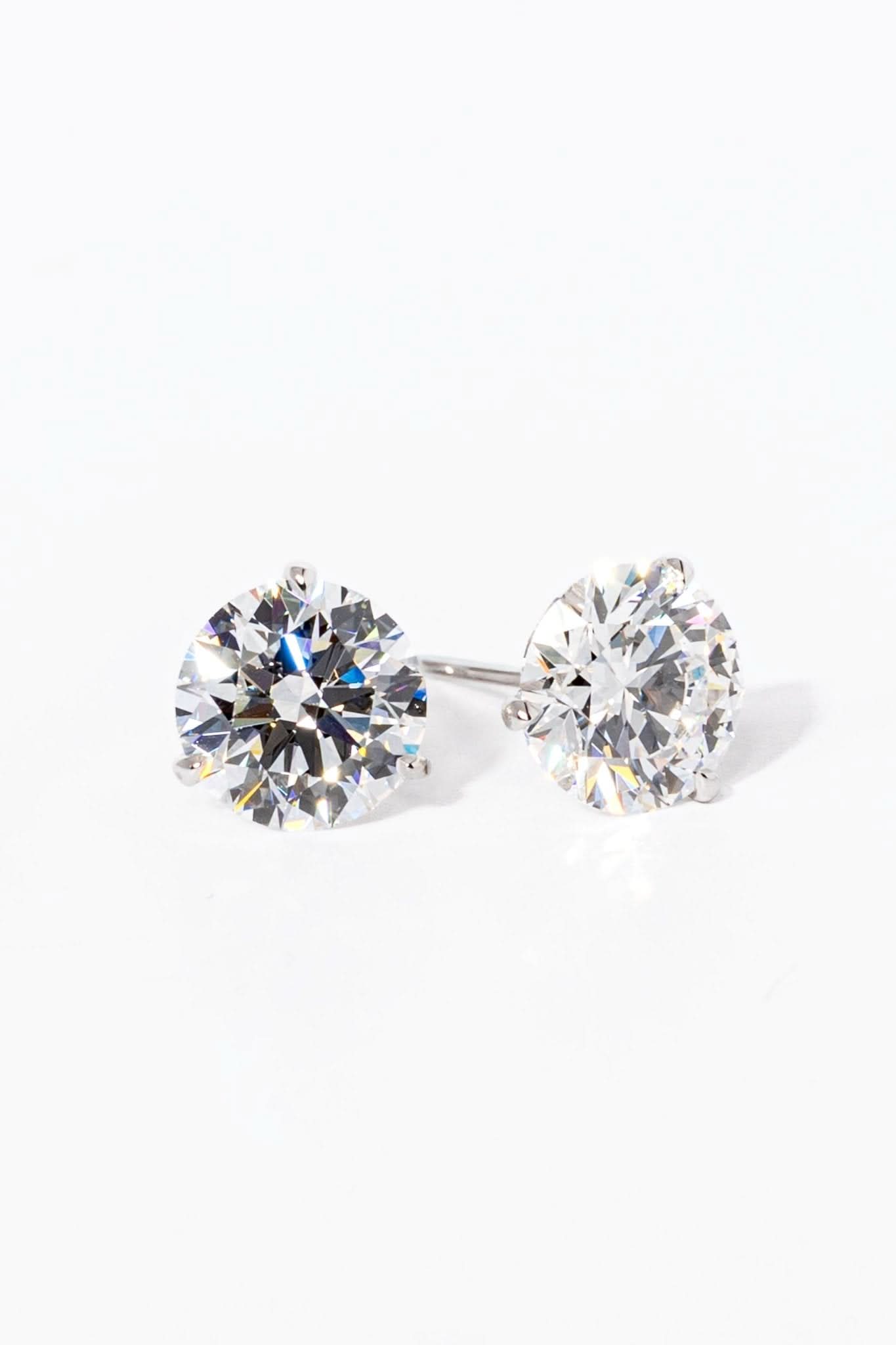 3ct Core Round Lab Diamond Martini Studs - PBD Earrings