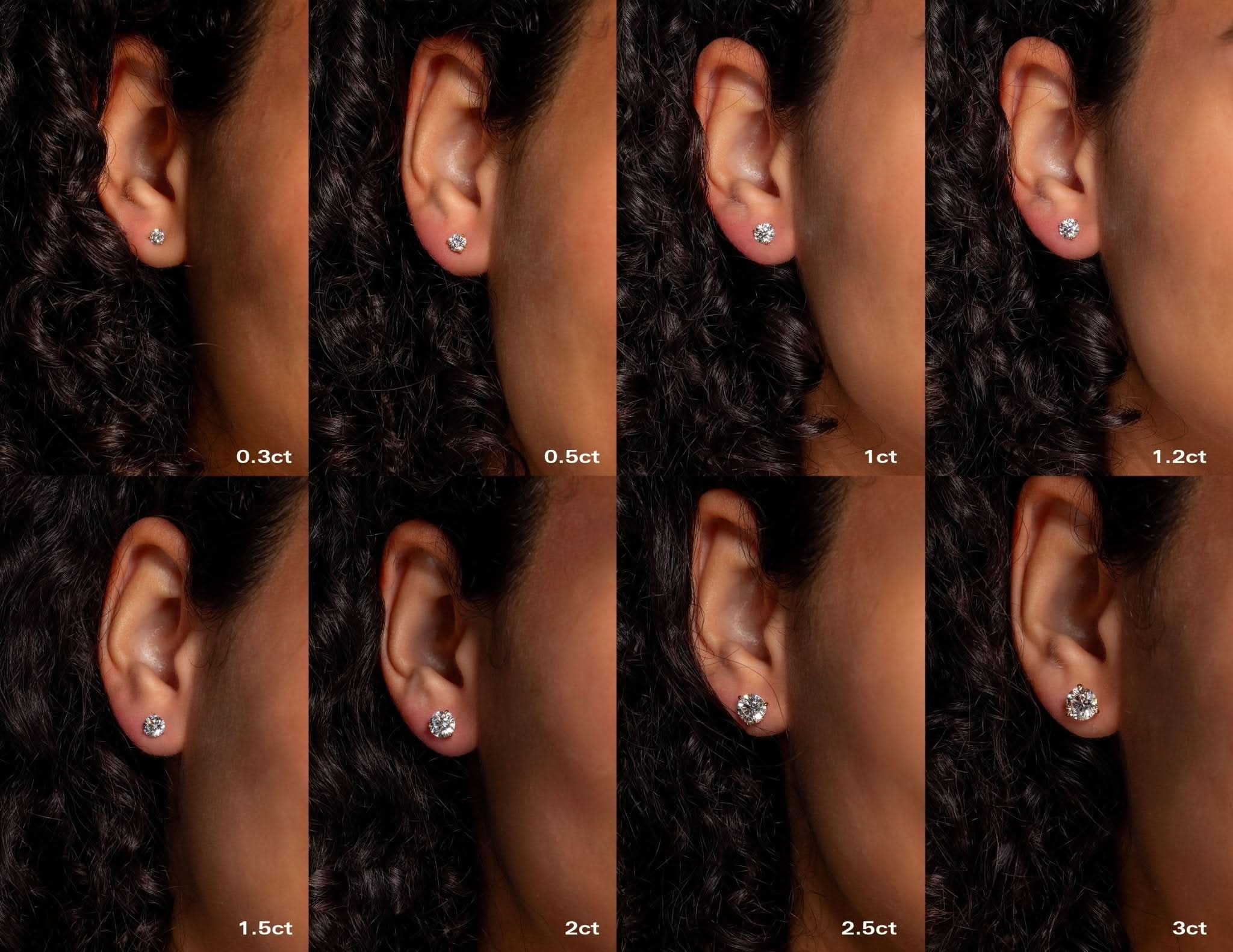 3ct Core Round Lab Diamond Martini Studs - PBD Earrings