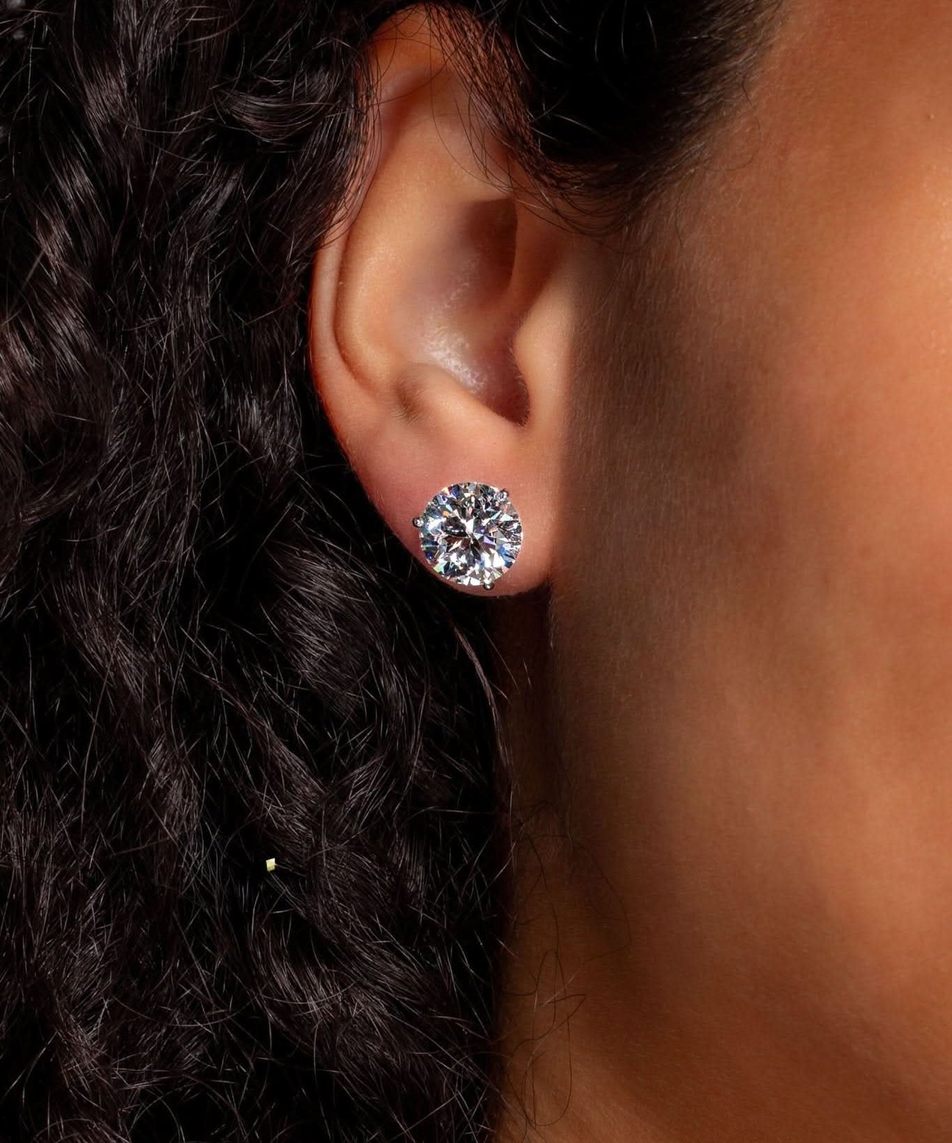 3ct Core Round Lab Diamond Martini Studs - PBD Earrings