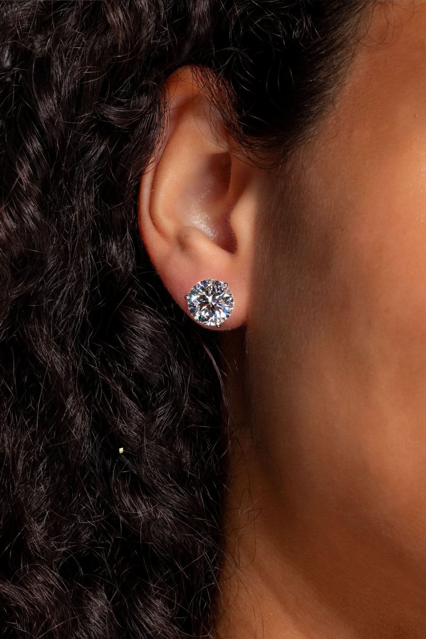 3ct Core Round Lab Diamond Martini Studs - PBD Earrings