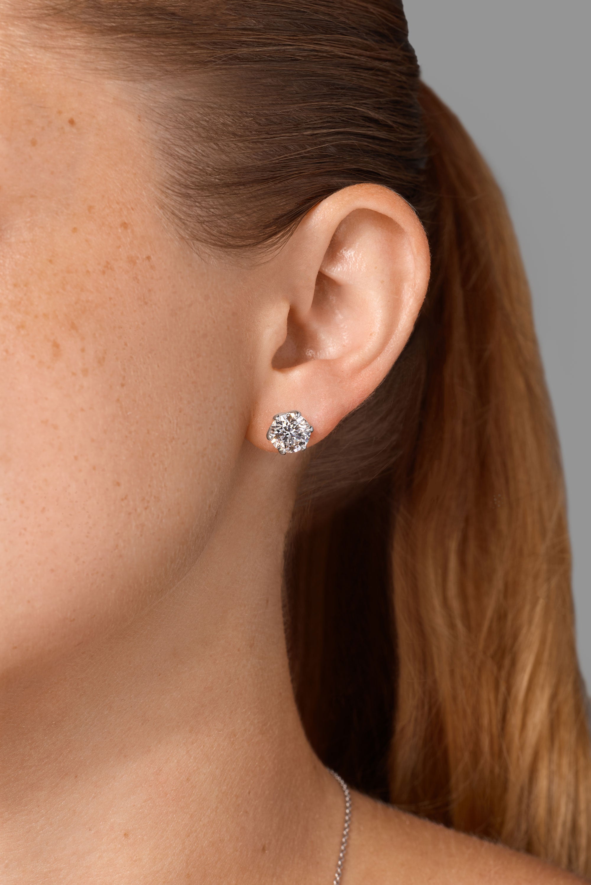 4.08ct D-VS1 Caraline Round Lab Diamond Studs