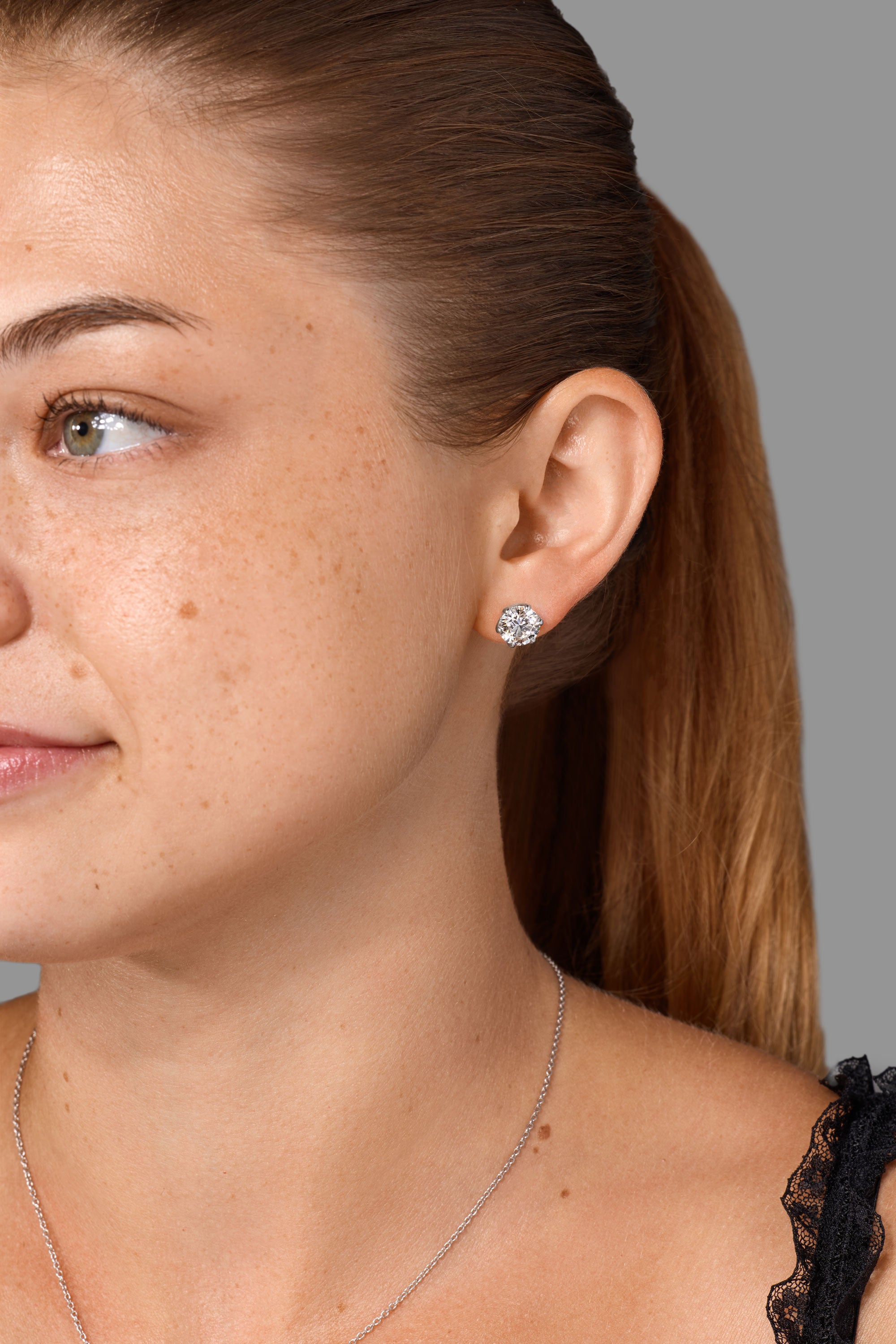 4.08ct D-VS1 Caraline Round Lab Diamond Studs