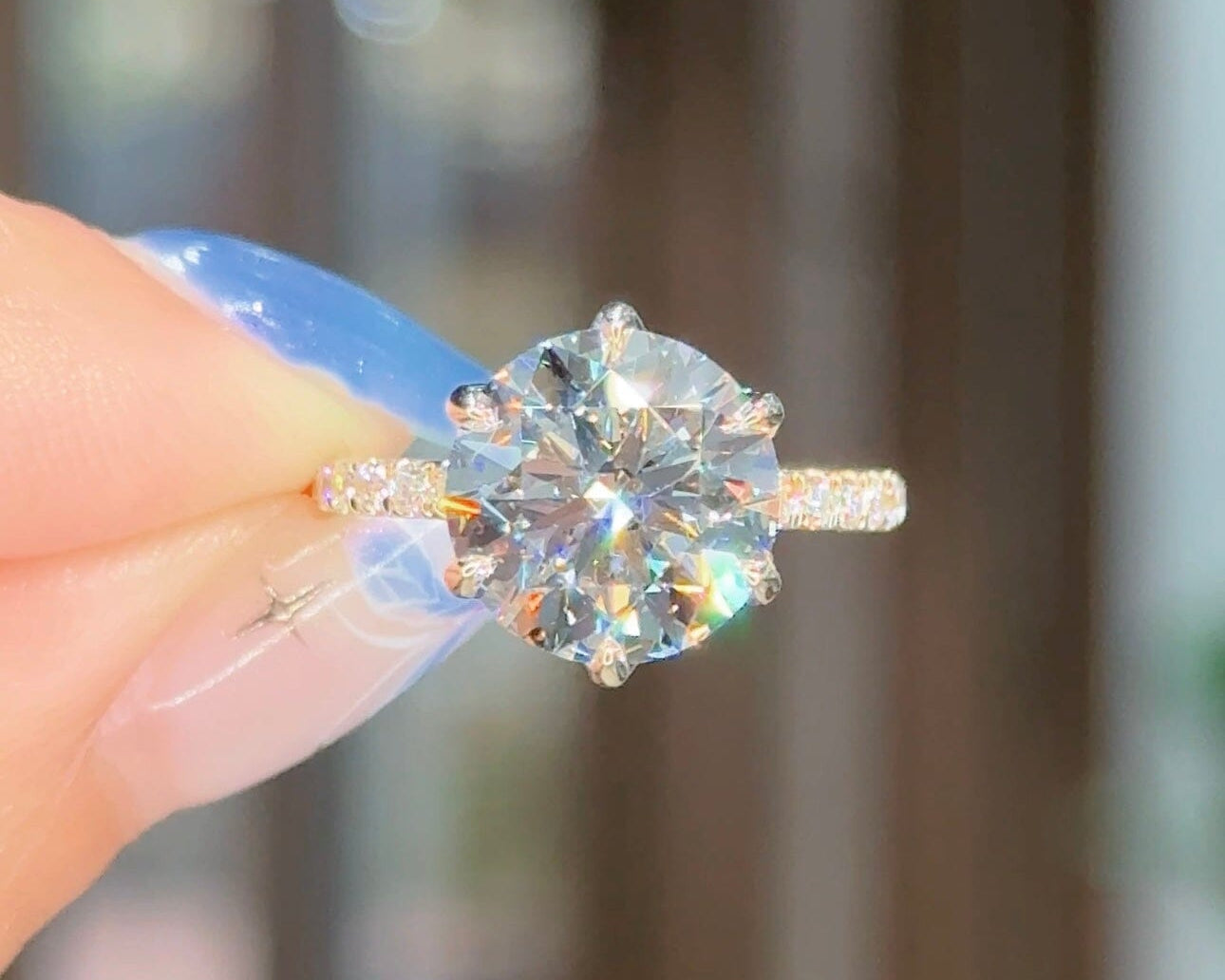 4.00ct D-VS1 Round Lab Diamond Samantha Engagement Rings Princess Bride Diamonds 