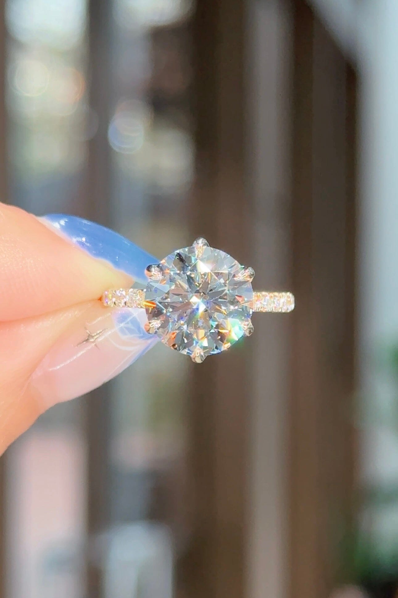 4.00ct D-VS1 Round Lab Diamond Samantha Engagement Rings Princess Bride Diamonds 