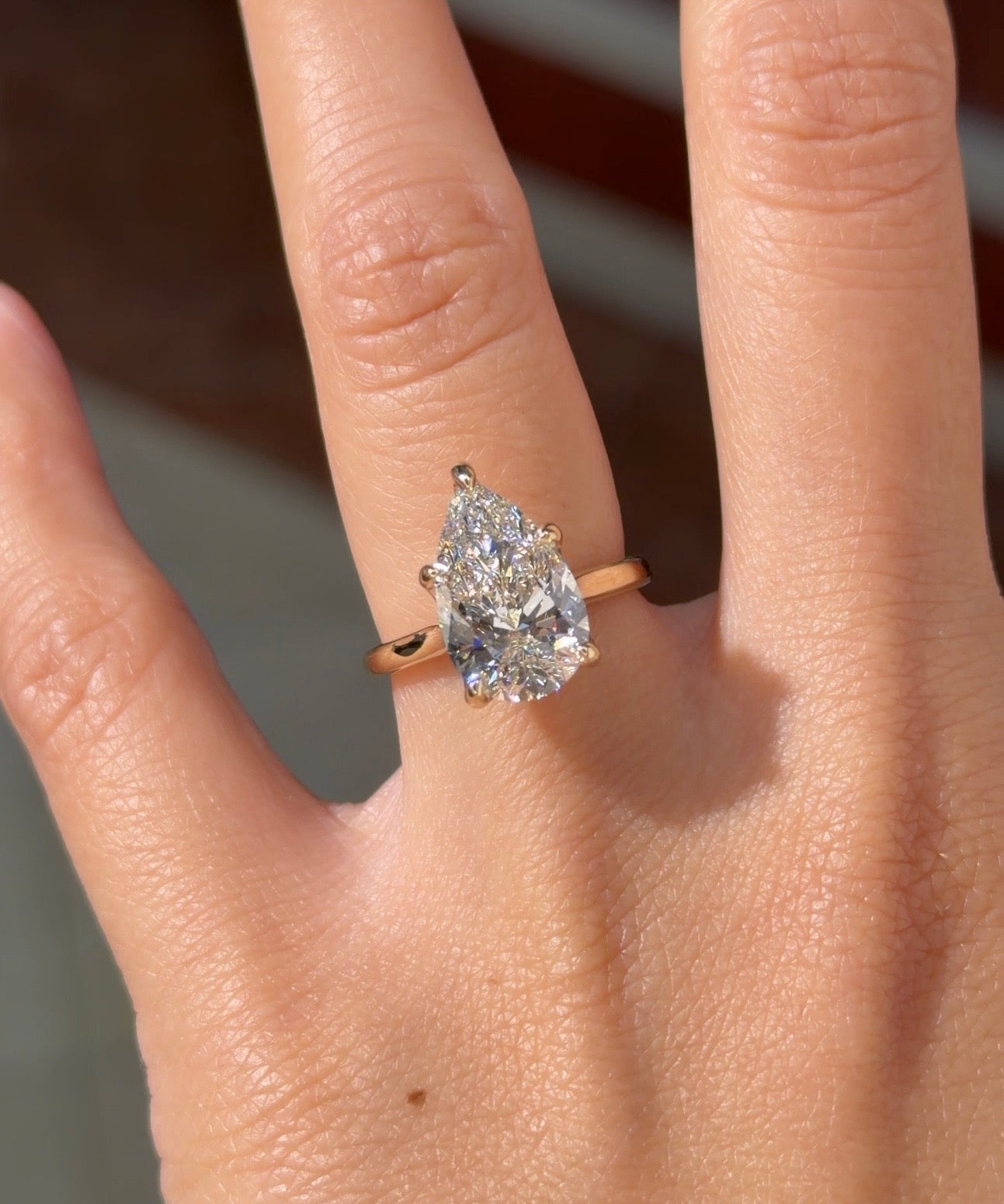 4.00ct E-VS1 Pear Lab Diamond Hana - PBD Engagement Rings