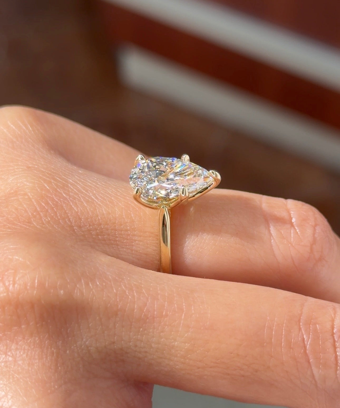4.00ct E-VS1 Pear Lab Diamond Hana - PBD Engagement Rings