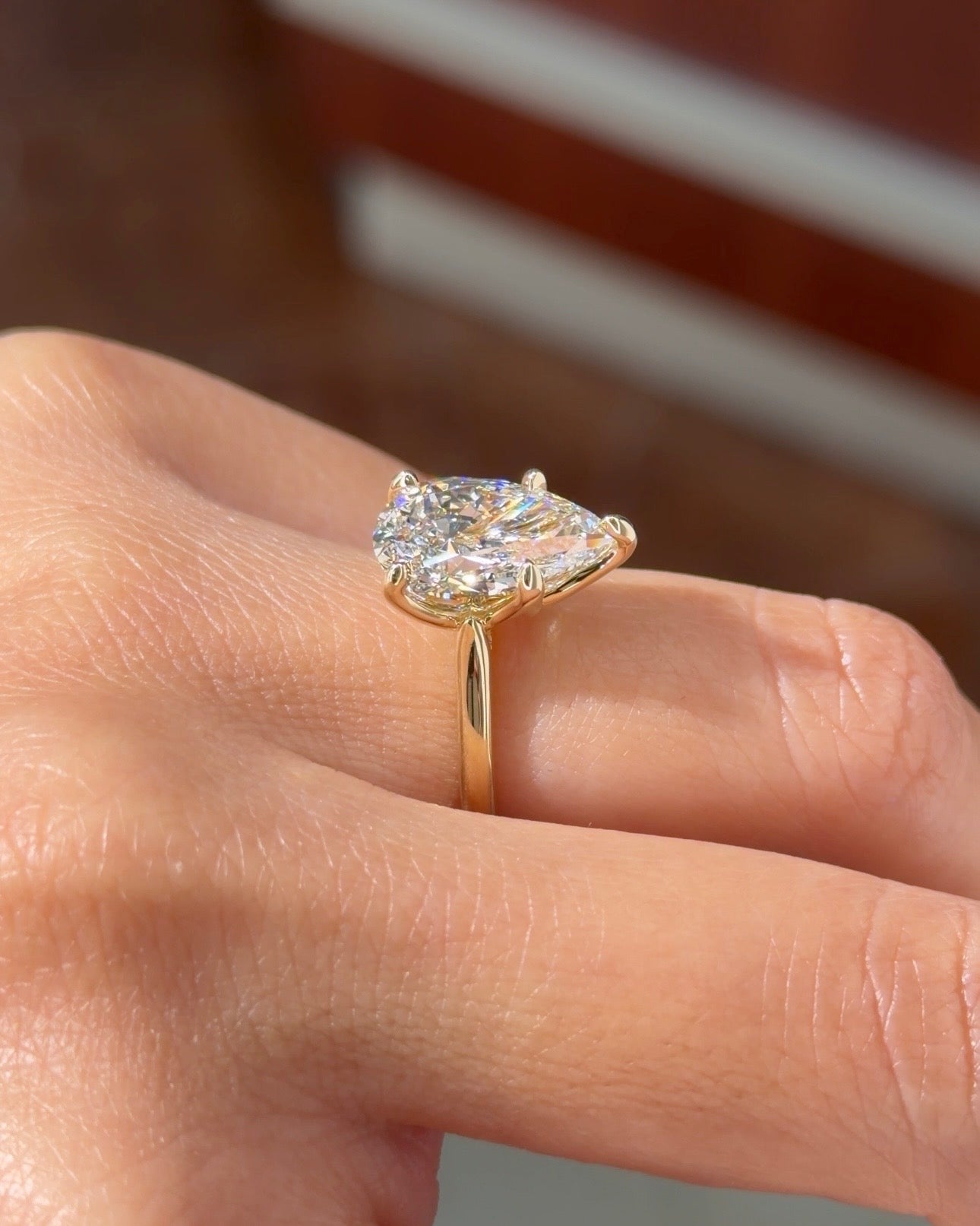 4.00ct E-VS1 Pear Lab Diamond Hana - PBD Engagement Rings