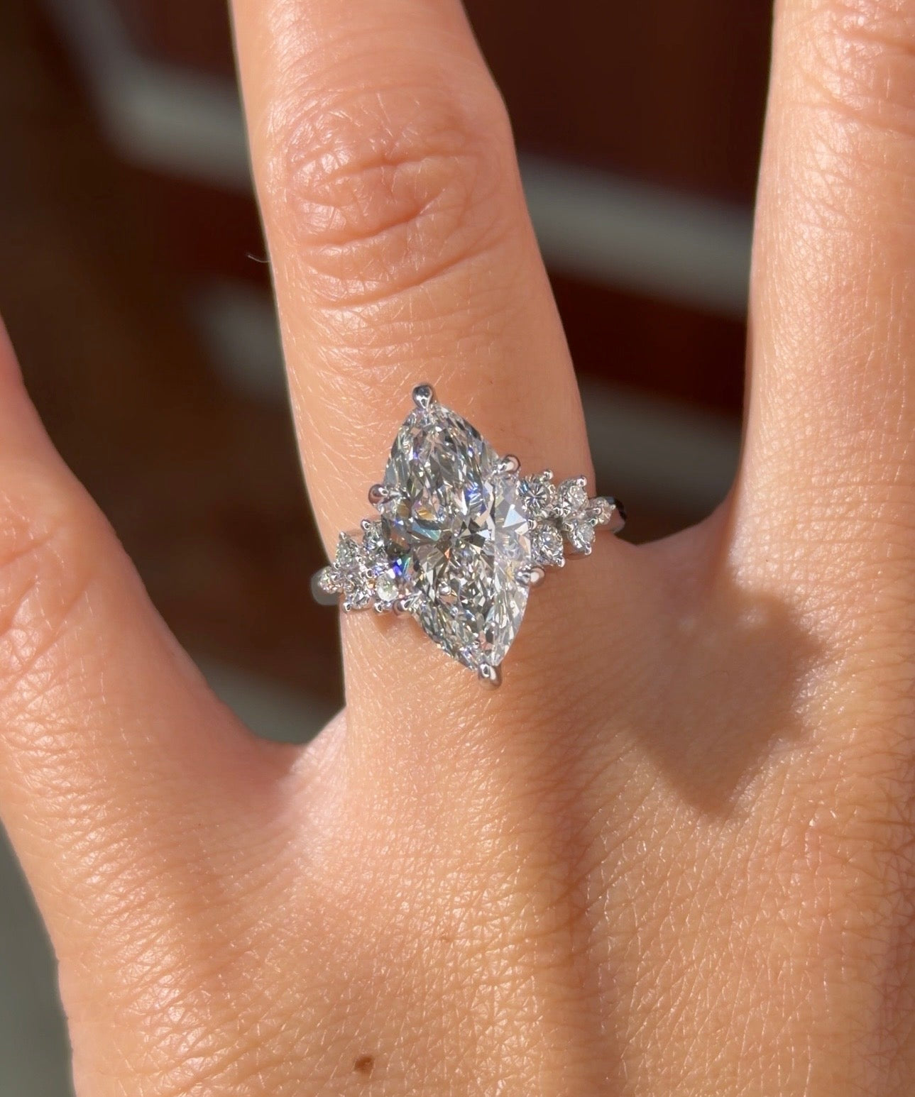 4.01ct D-VS1 Marquise Lab Diamond Supernova - PBD Engagement Rings