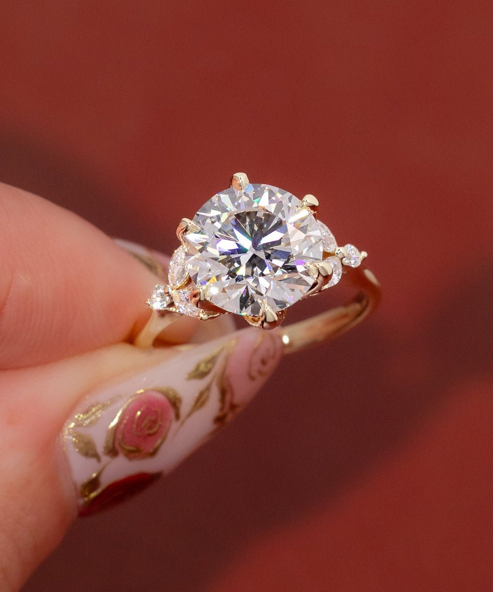 4.01ct D - VS1 Round Lab Diamond Olivia - PBD Engagement Rings