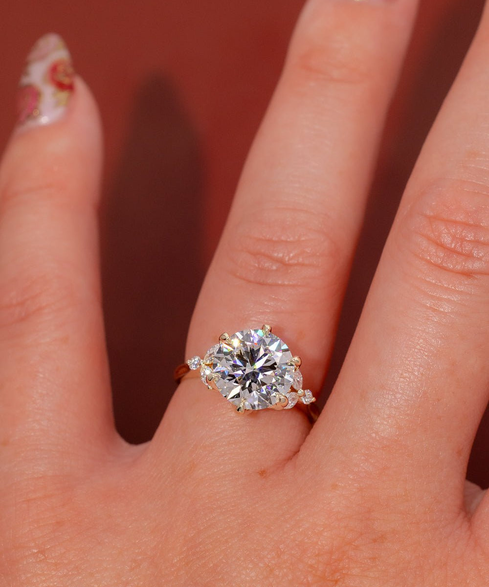 4.01ct D - VS1 Round Lab Diamond Olivia - PBD Engagement Rings