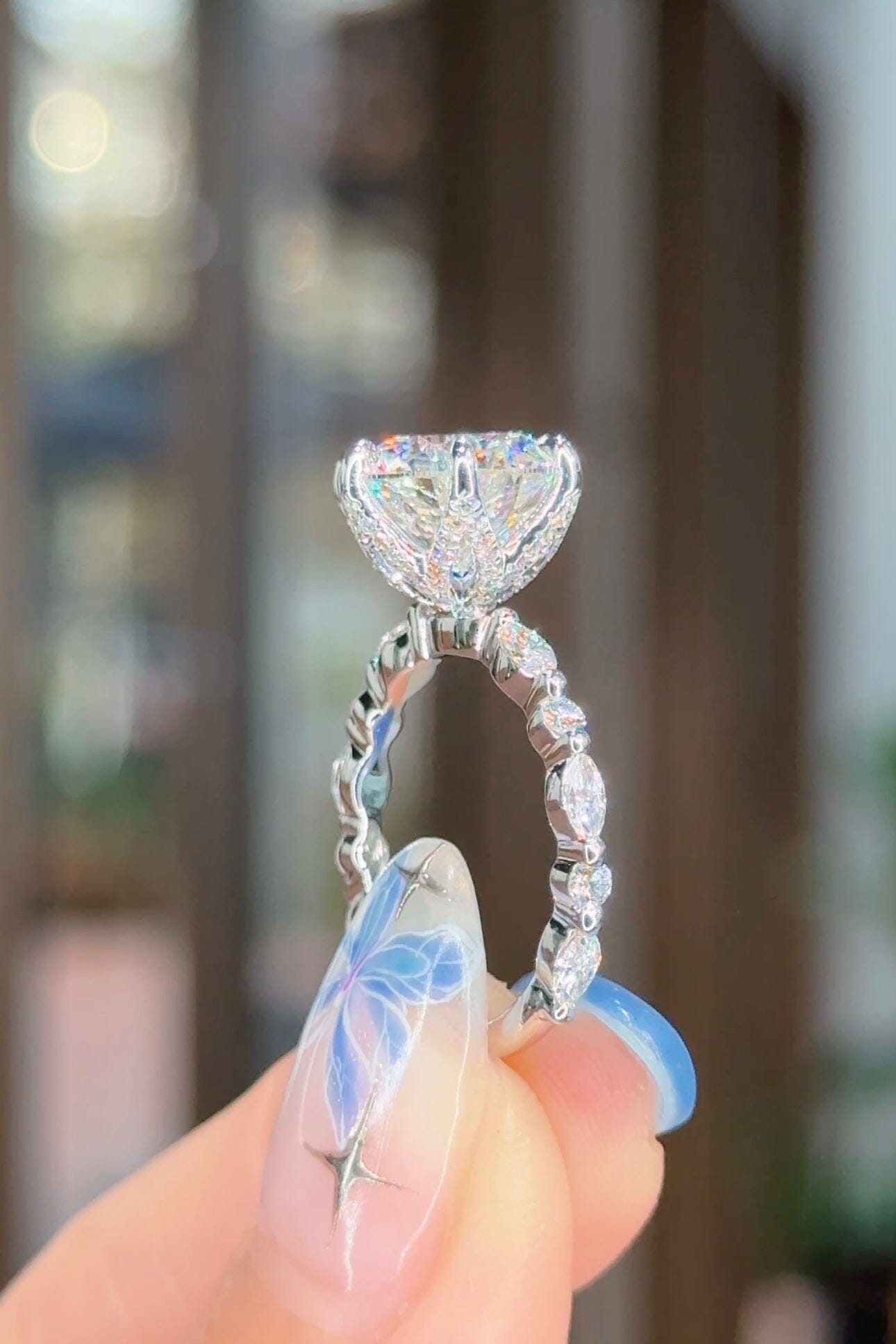4.01ct D-VS1 Round Lab Diamond Ren Engagement Rings Princess Bride Diamonds 