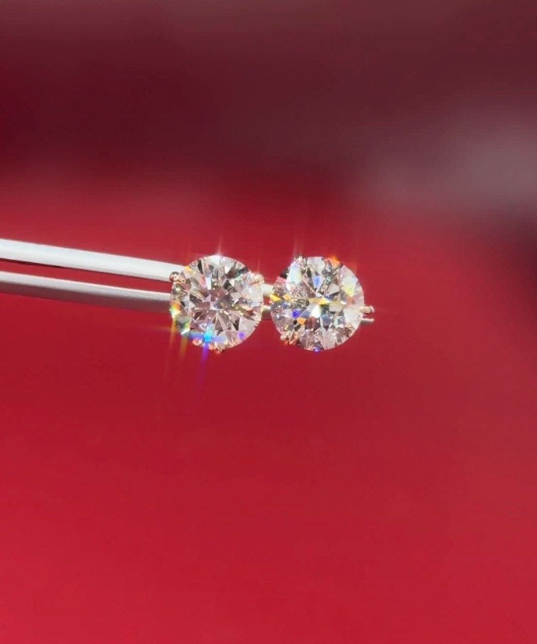 4.02ct Core Round Lab Diamond Martini Studs - PBD Earrings
