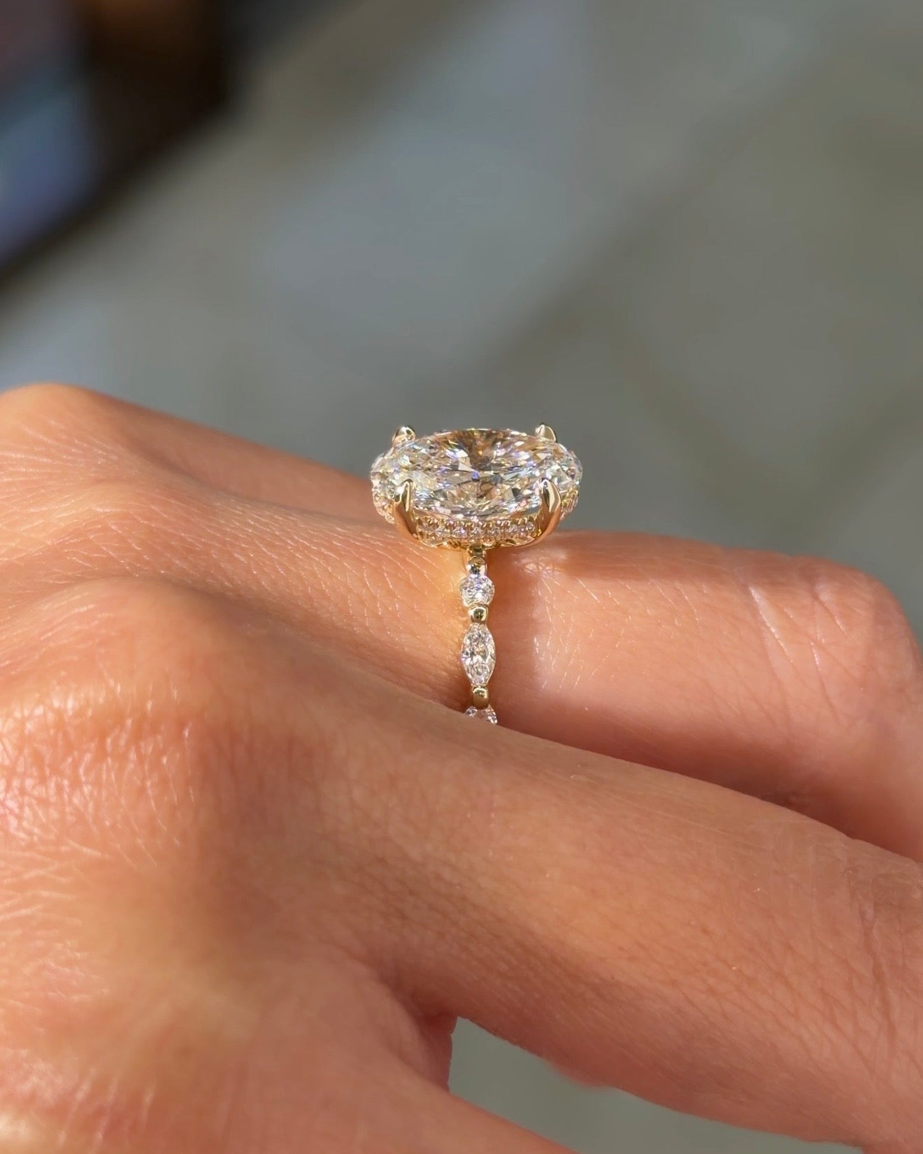 4.02ct D - VS1 Oval Lab Diamond Rei - PBD Engagement Rings