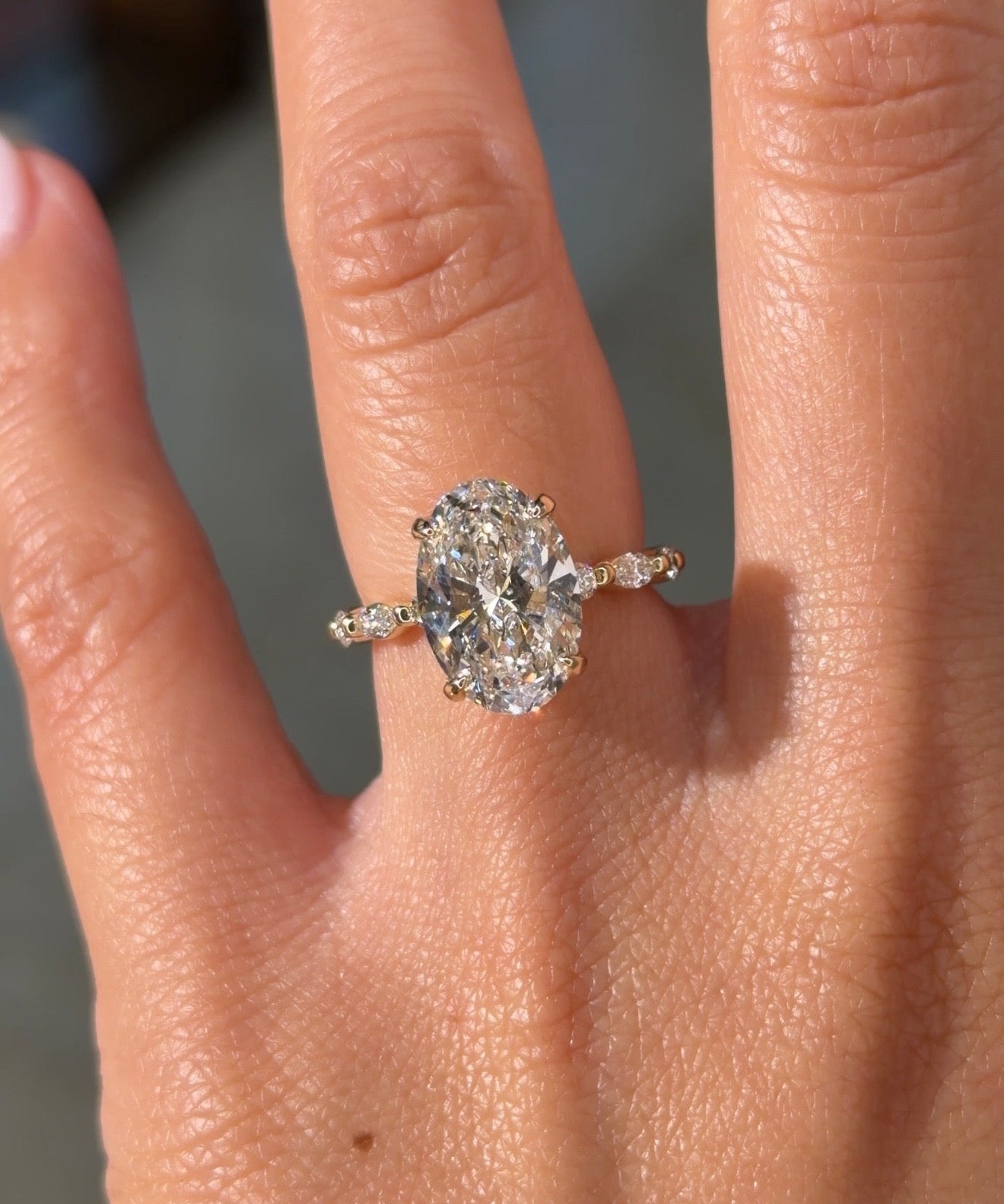 4.02ct D - VS1 Oval Lab Diamond Rei - PBD Engagement Rings