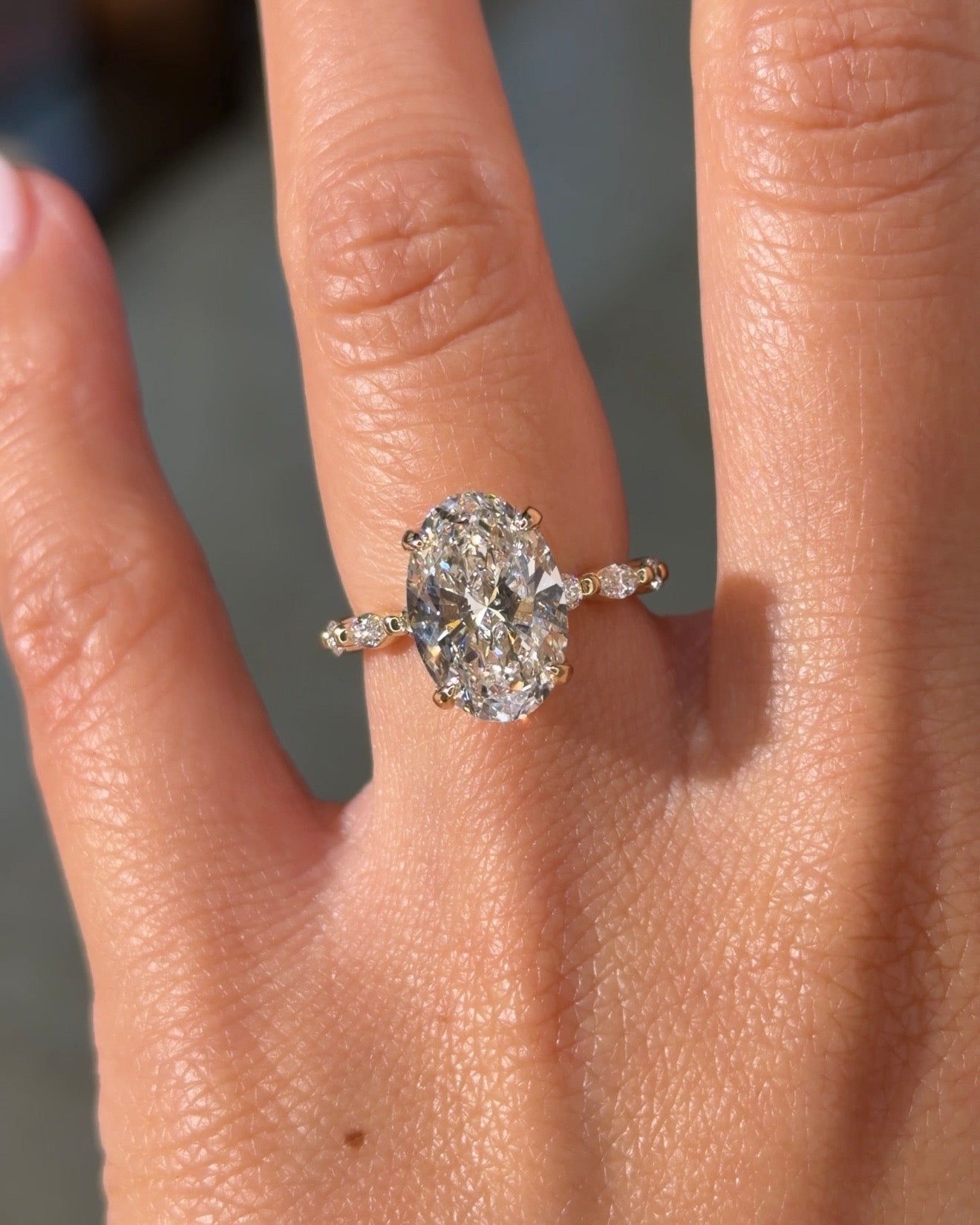 4.02ct D - VS1 Oval Lab Diamond Rei - PBD Engagement Rings
