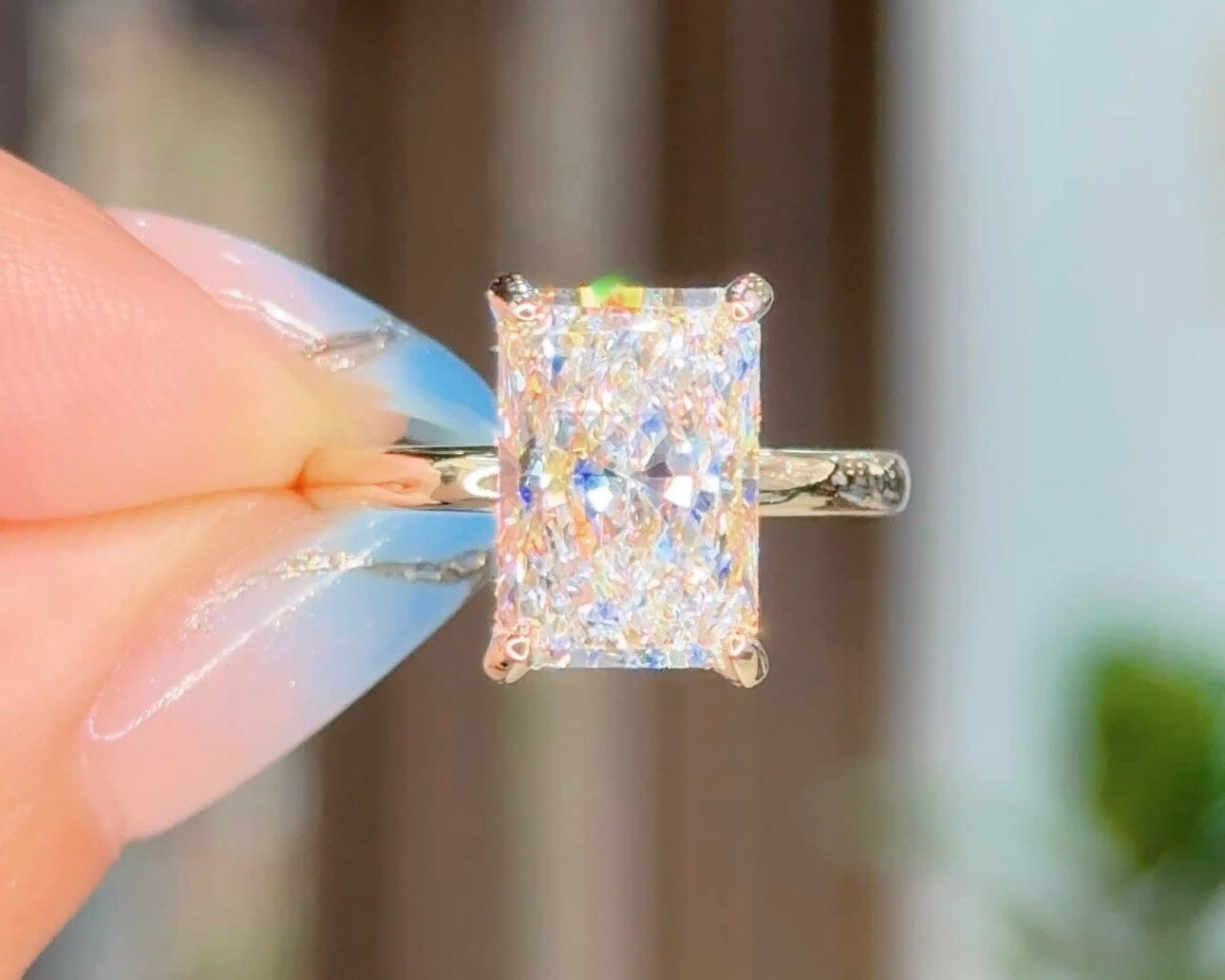 4.03ct D-VS1 Radiant Lab Diamond Kayla Engagement Rings Princess Bride Diamonds 