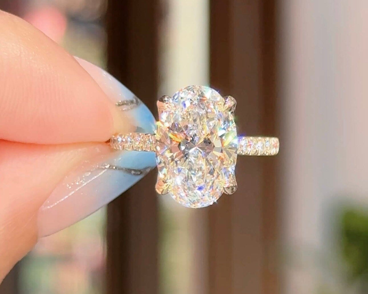4.04ct D-VS1 Oval Lab Diamond Isabela Engagement Rings Princess Bride Diamonds 