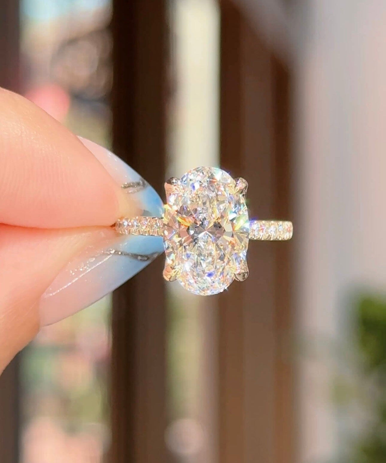 4.04ct D-VS1 Oval Lab Diamond Isabela Engagement Rings Princess Bride Diamonds 