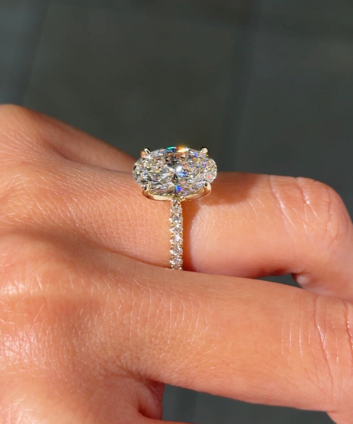 4.04ct F-VS1 Oval Lab Diamond Isabela - PBD Engagement Rings