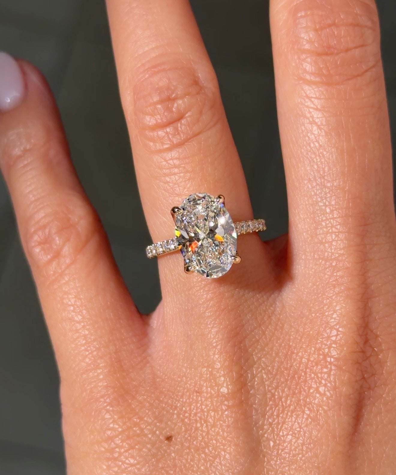 4.04ct F-VS1 Oval Lab Diamond Isabela - PBD Engagement Rings