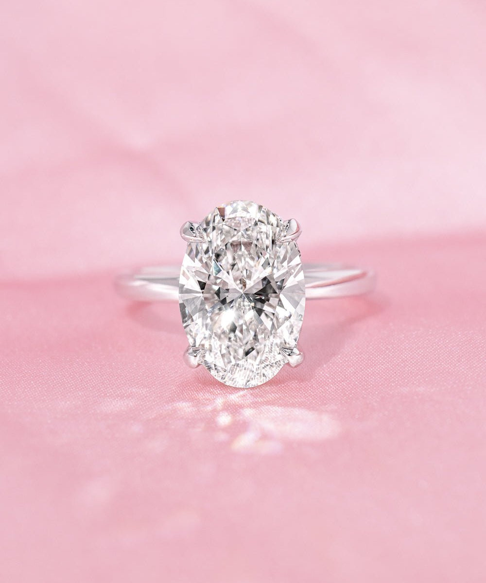 4.04ct F - VVS2 Oval Lab Diamond Kayla - PBD Engagement Rings