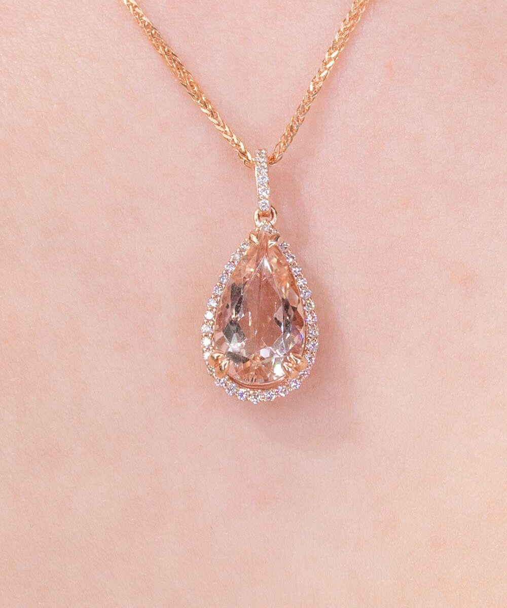 4.04ct Morganite Pendant Necklace Necklaces Princess Bride Diamonds 