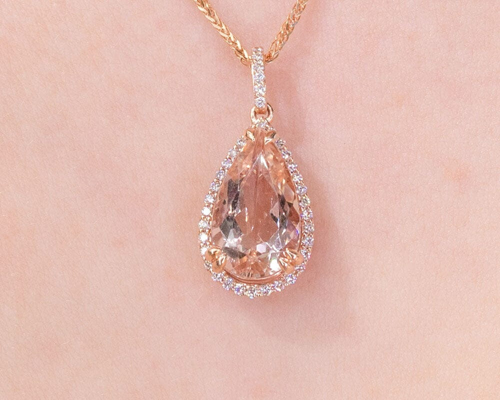 4.04ct Morganite Pendant Necklace Necklaces Princess Bride Diamonds 