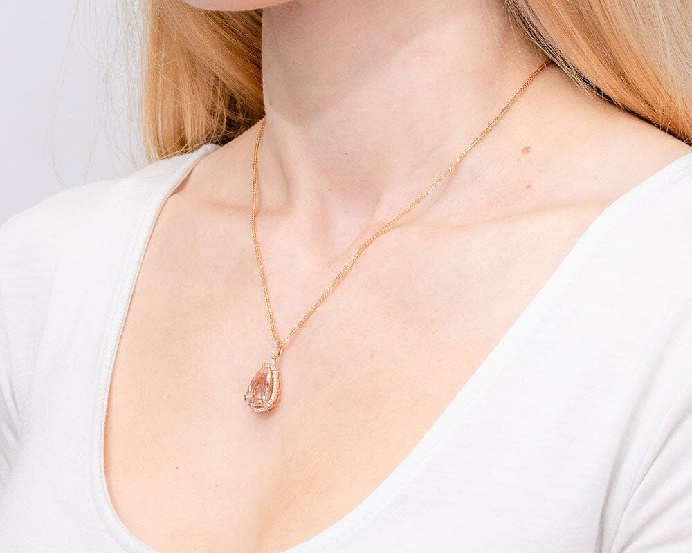4.04ct Morganite Pendant Necklace Necklaces Princess Bride Diamonds 