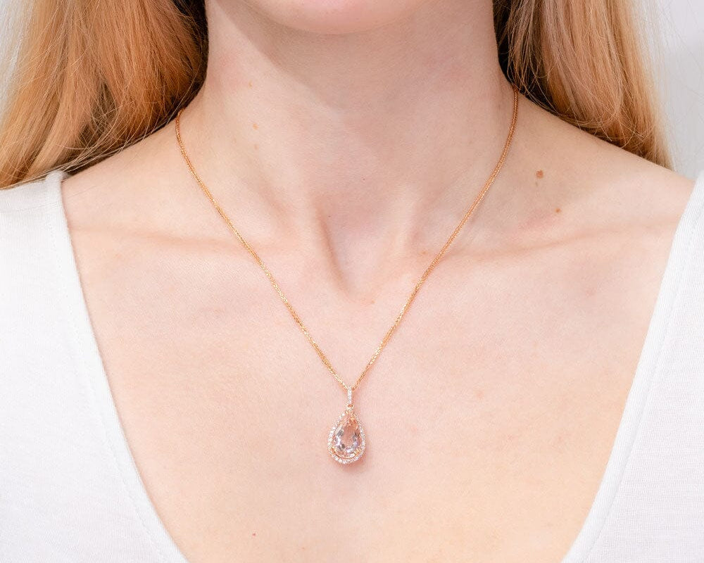 4.04ct Morganite Pendant Necklace Necklaces Princess Bride Diamonds 