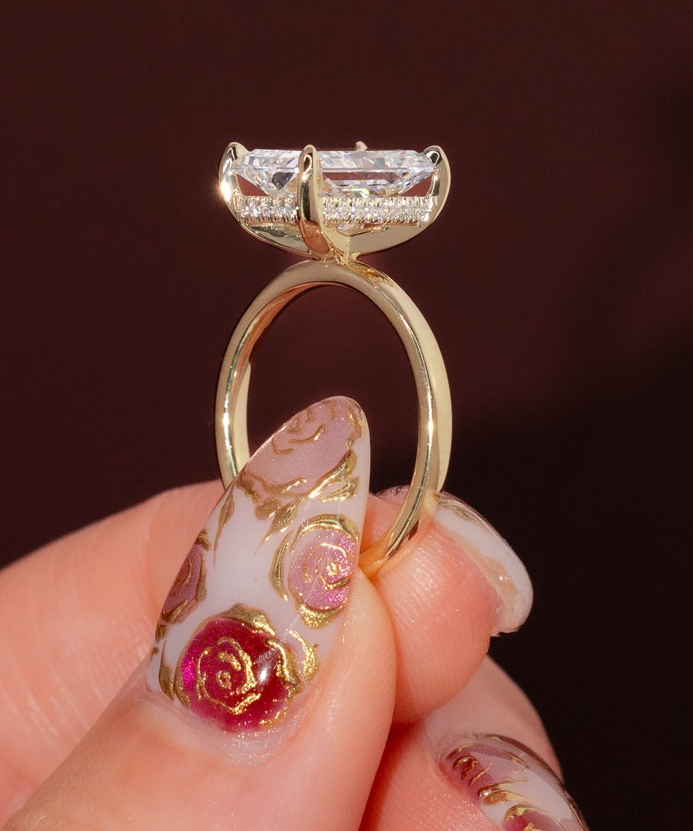 4.05ct E - VS1 Radiant Lab Diamond Kayla - PBD Engagement Rings