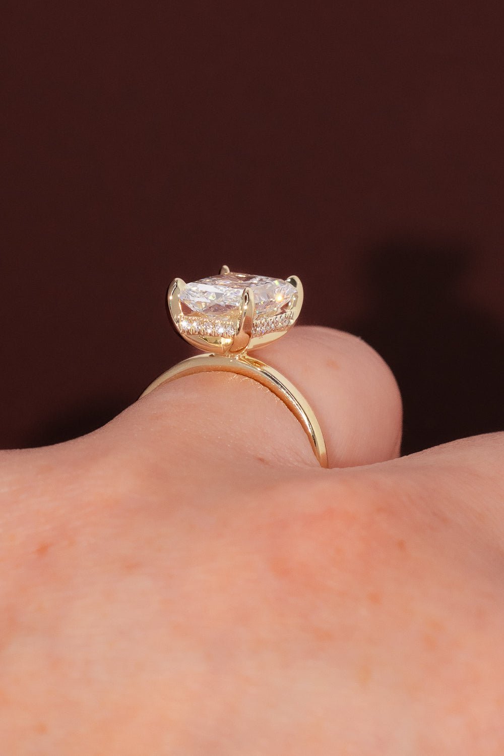 4.05ct E - VS1 Radiant Lab Diamond Kayla - PBD Engagement Rings