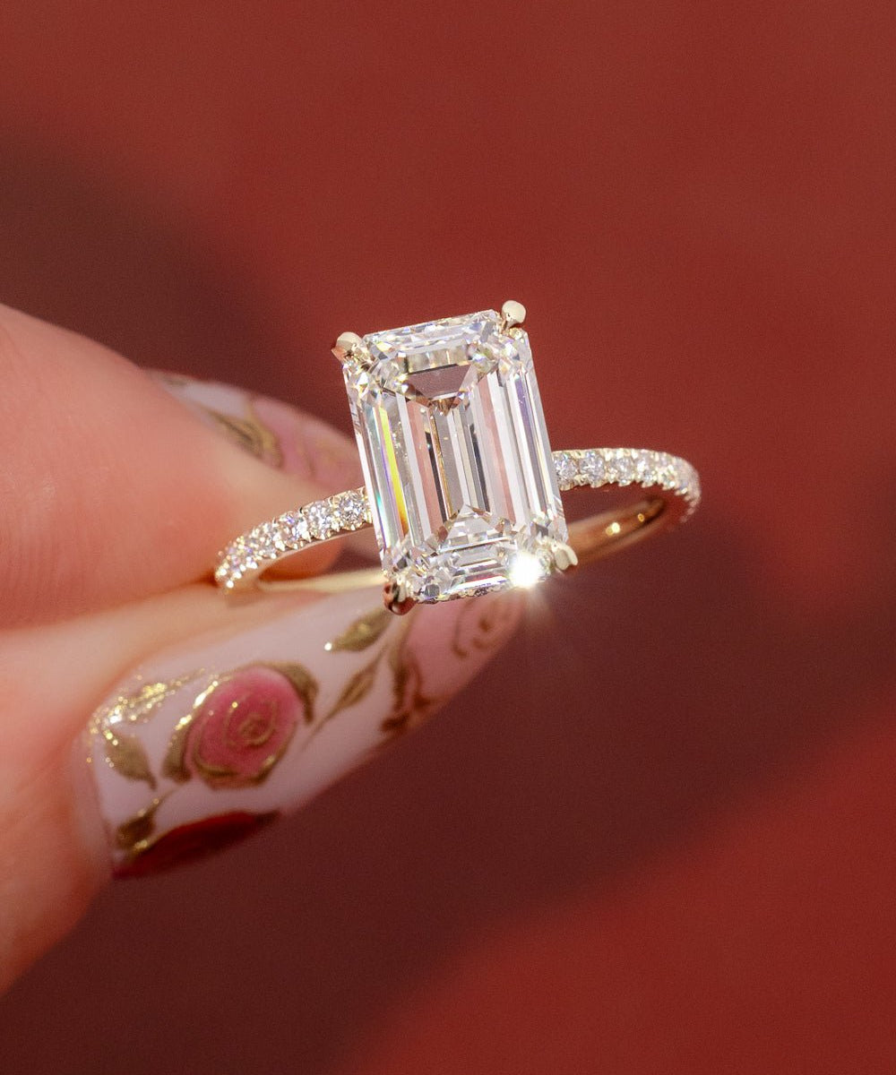 4.05ct E - VVS2 Emerald Lab Diamond Stephanie - PBD Engagement Rings