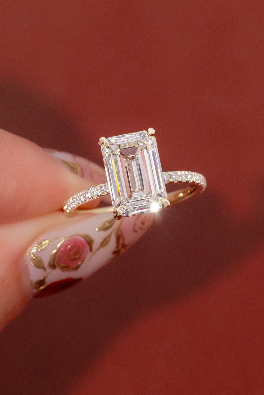 4.05ct E - VVS2 Emerald Lab Diamond Stephanie - PBD Engagement Rings