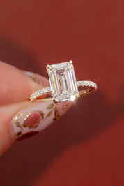 4.05ct E - VVS2 Emerald Lab Diamond Stephanie - PBD Engagement Rings